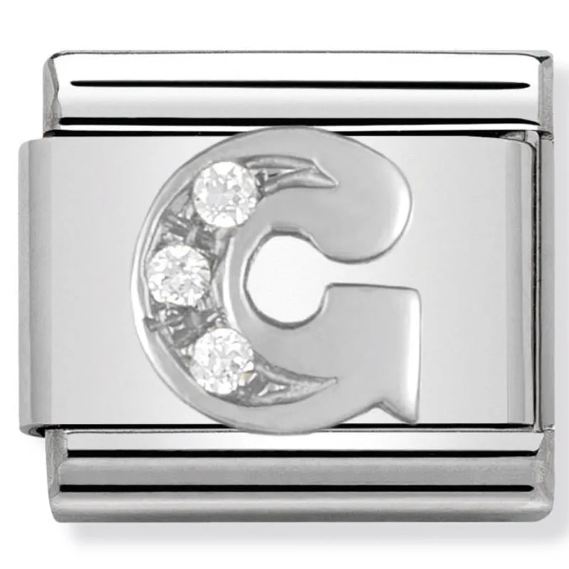Initiales de Nomination Bijoux Lettre G Argent