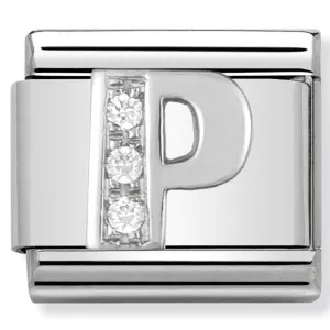 Charme en argent lettre P initiale de nomination bijoux