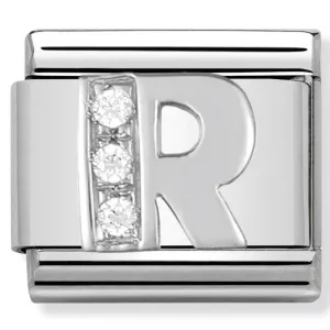 Charme en argent avec initiale de nomination lettre R pour bijoux