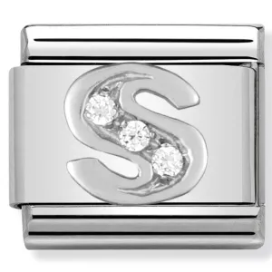 Charme en argent lettre S initiale de bijoux de nomination