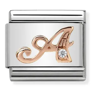 Charme Lettre A Initiale Nominatif Bijoux Or Rose