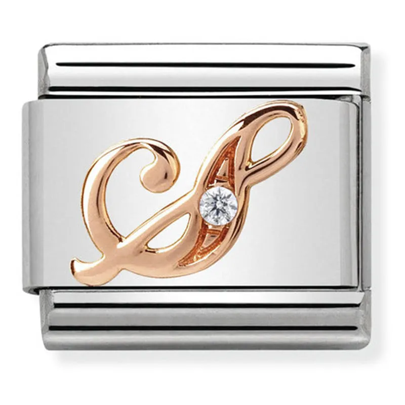 Initiales de nomination Bijou Charme Lettre S Or rose