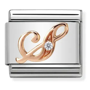 Initiales de nomination Bijou Charme Lettre S Or rose