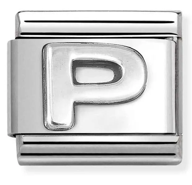 Initiales de nomination Bijoux Lettre P Charme en Argent