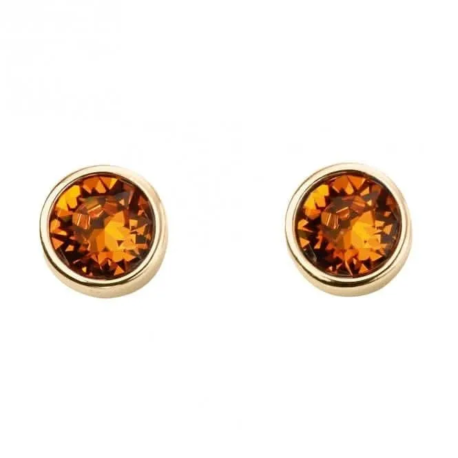 Boucles d'oreilles en pierre de naissance plaquées or jaune de novembre avec cristal Swarovski E1547 - Débuts de bijoux