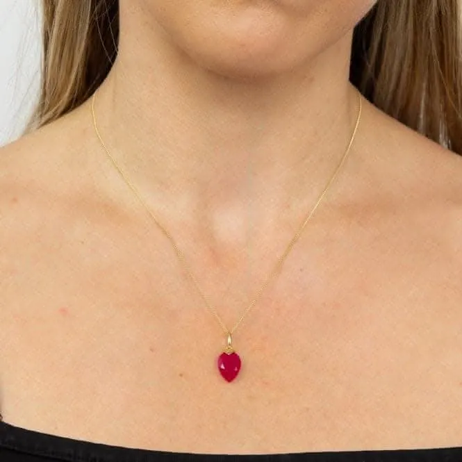 Pendentif en calcédoine pierre de naissance plaqué or jaune d'octobre P4984 Beginnings Jewellery