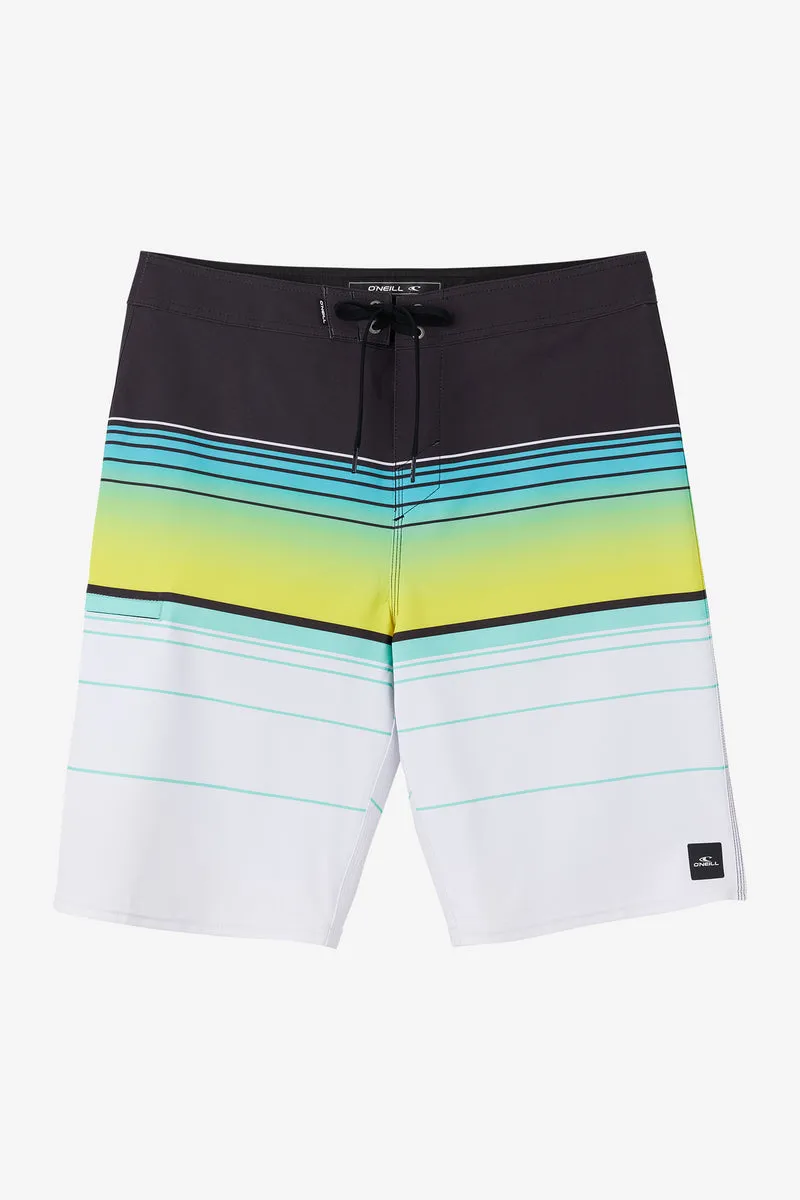 O'Neill Hyperfreak Heat Stripe 21 Boardshorts-White