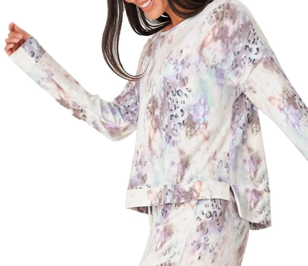 Onzie Flow High Low Sweatshirt 3767 Beach, Prey, Animal Quartz