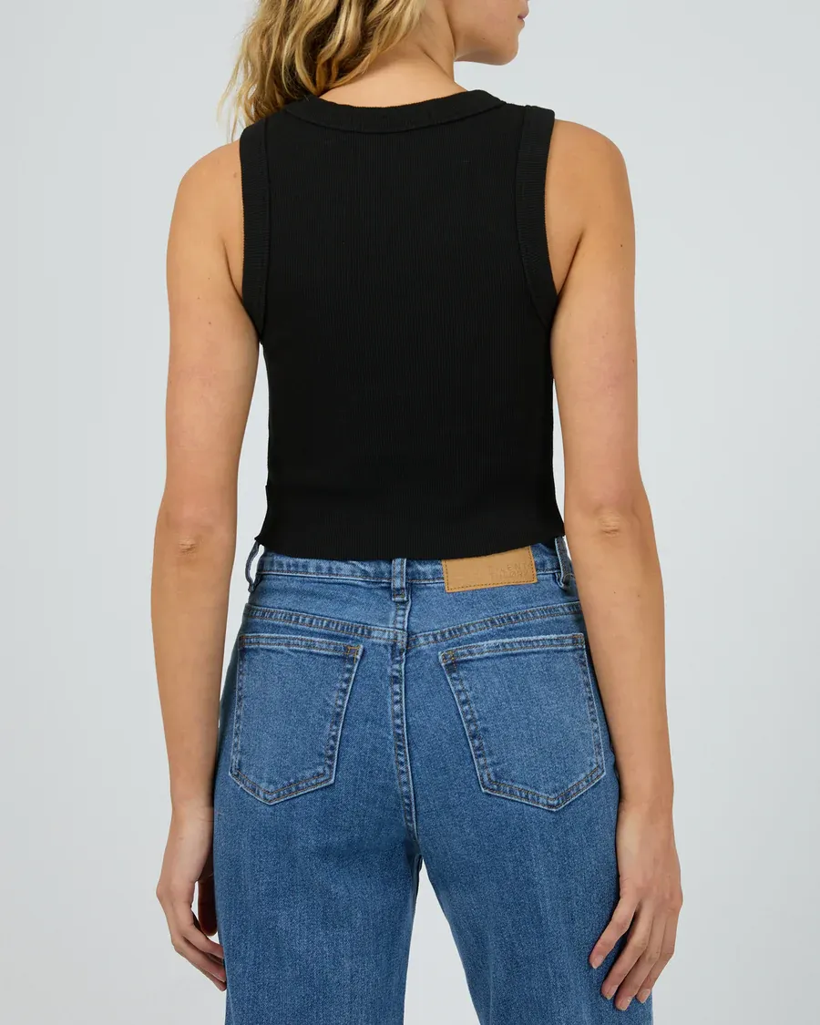 PIA CROP TANK BLACK