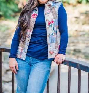 Polly Patchwork Vest In Multi