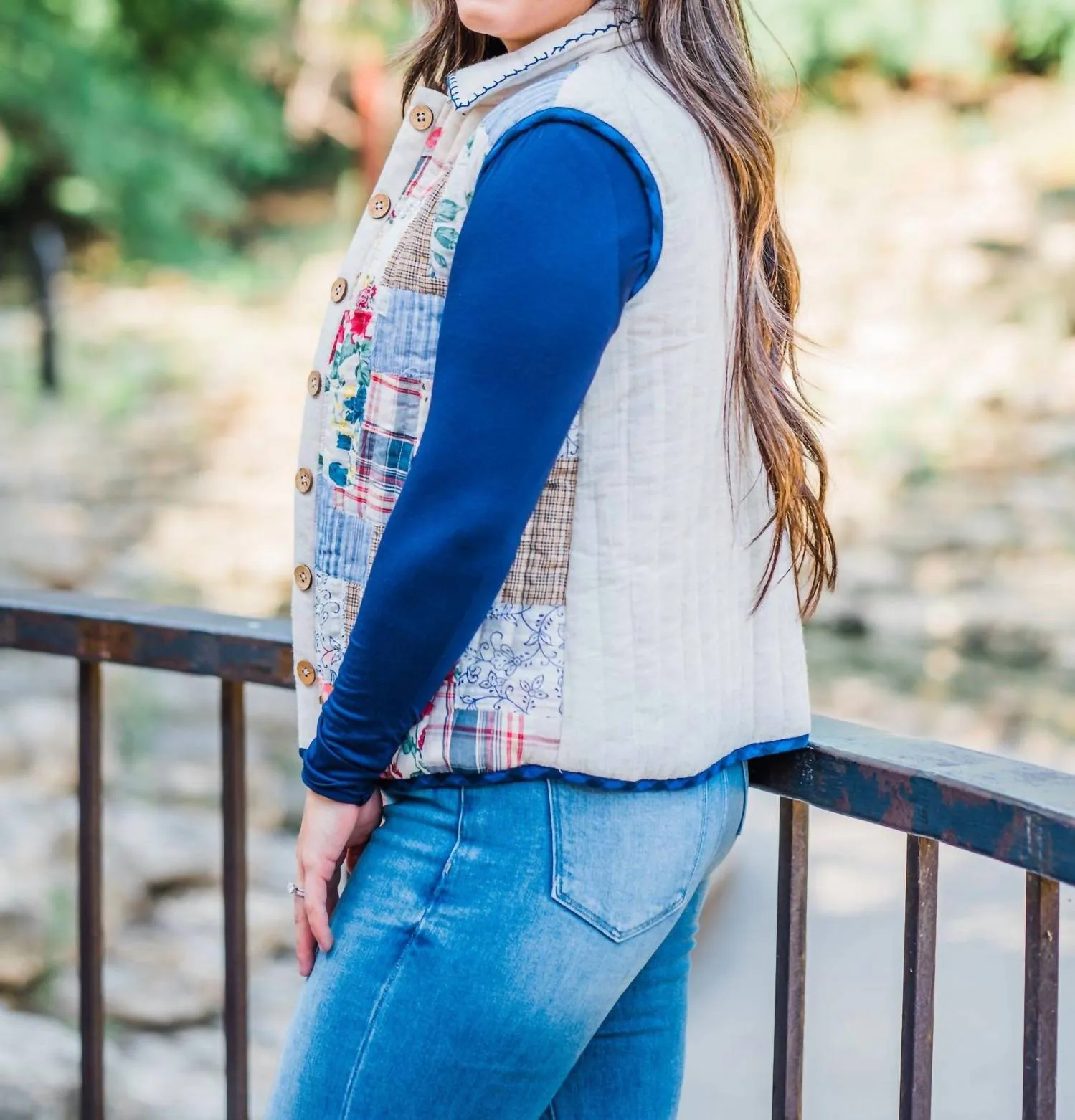 Polly Patchwork Vest In Multi