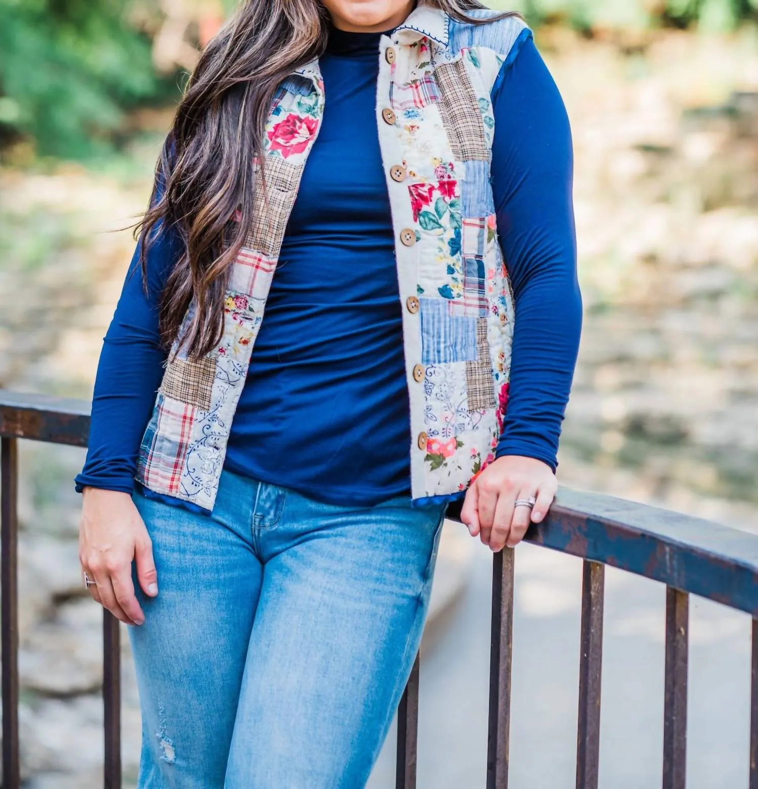 Polly Patchwork Vest In Multi