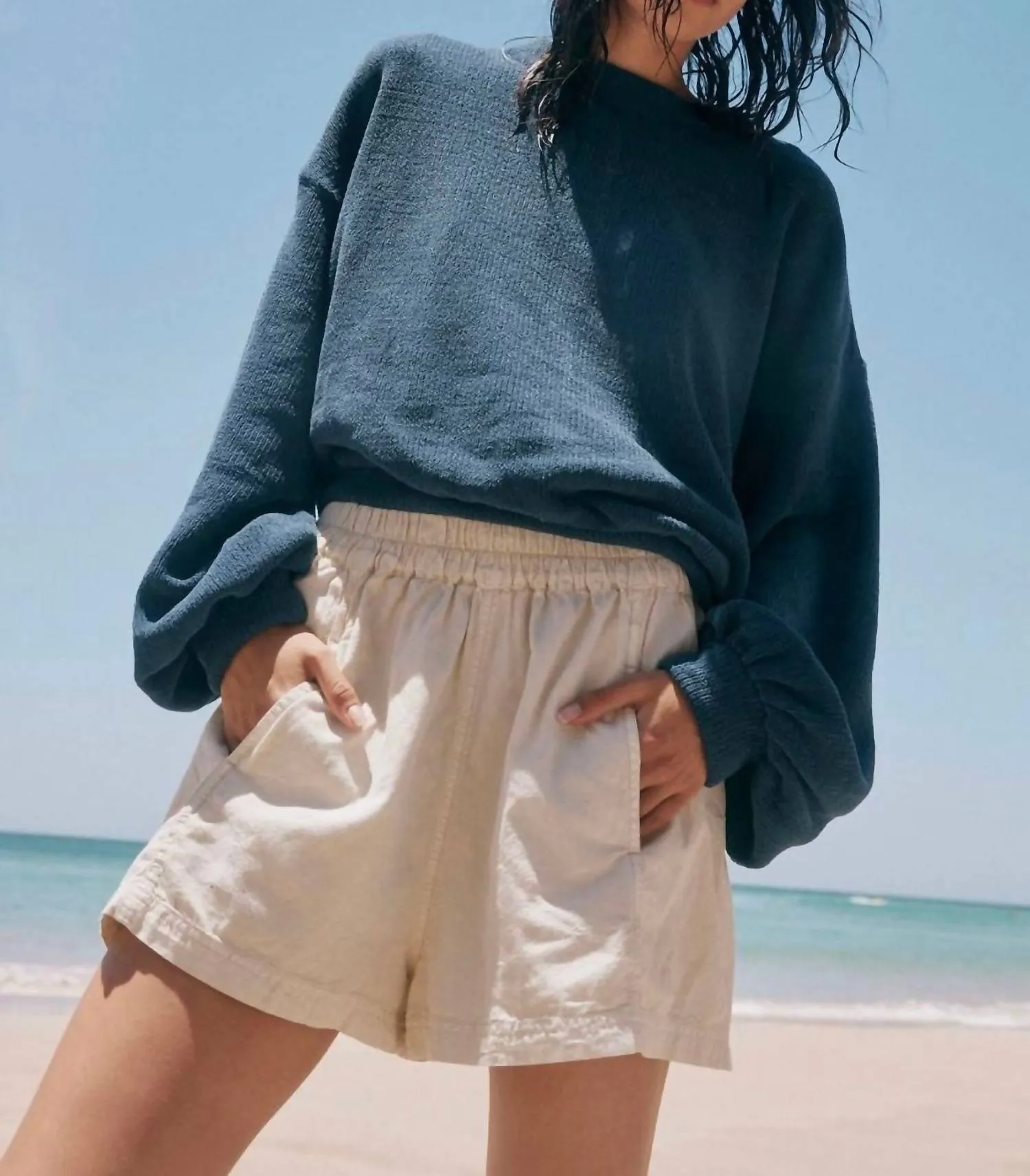 Poplin Pull On Short In Nilla Cream