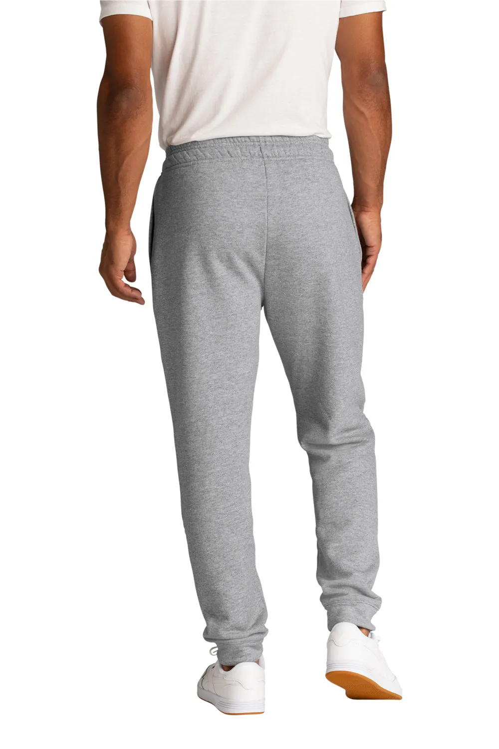 Port & Company Mens Core Fleece Jogger Sweatpants w/ Pockets - Heather Grey