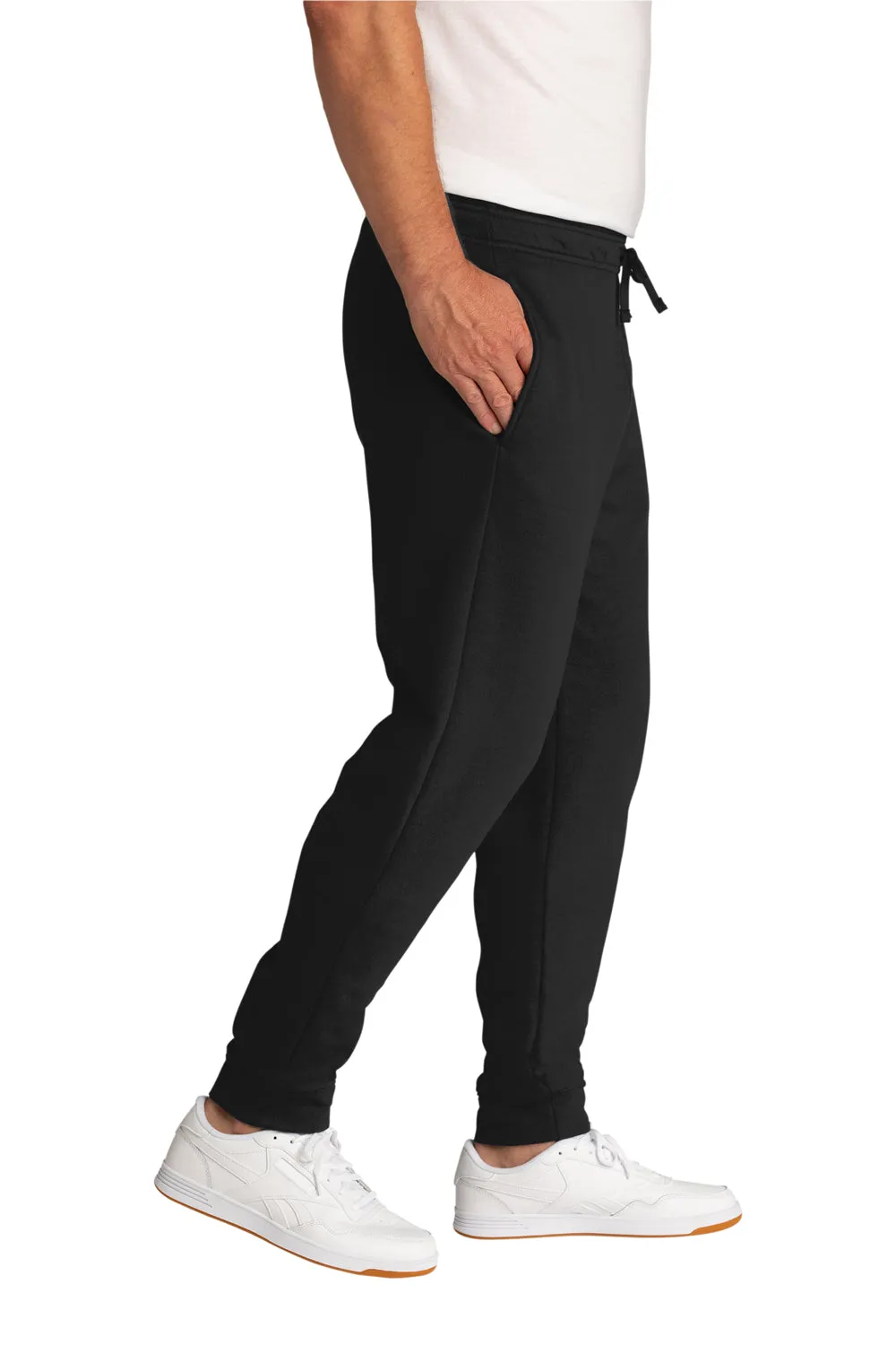 Port & Company Mens Core Fleece Jogger Sweatpants w/ Pockets - Jet Black