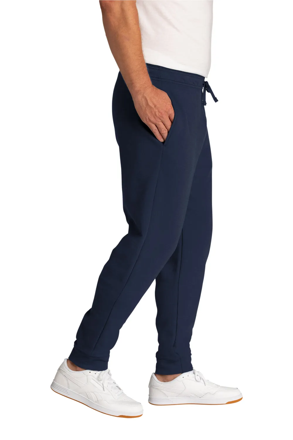 Port & Company Mens Core Fleece Jogger Sweatpants w/ Pockets - Navy Blue