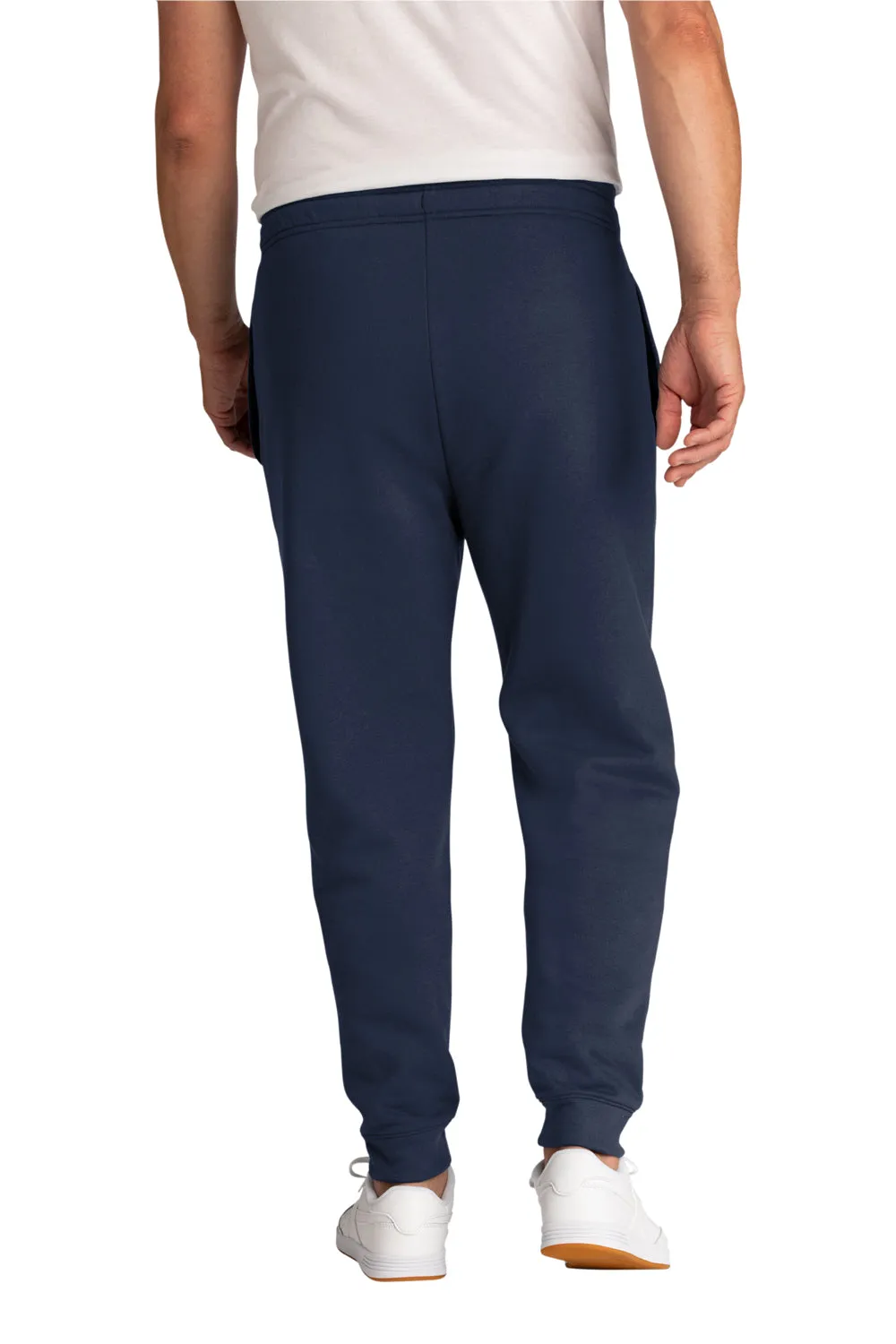 Port & Company Mens Core Fleece Jogger Sweatpants w/ Pockets - Navy Blue