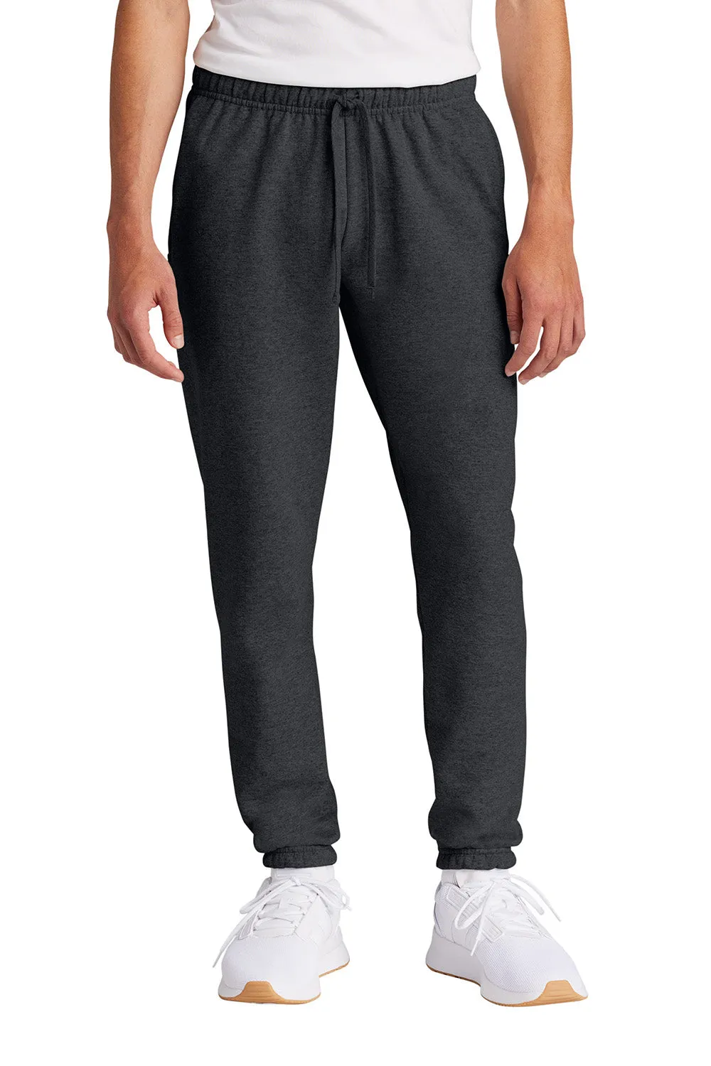 Port & Company Mens Core Fleece Sweatpants w/ Pockets - Heather Dark Grey