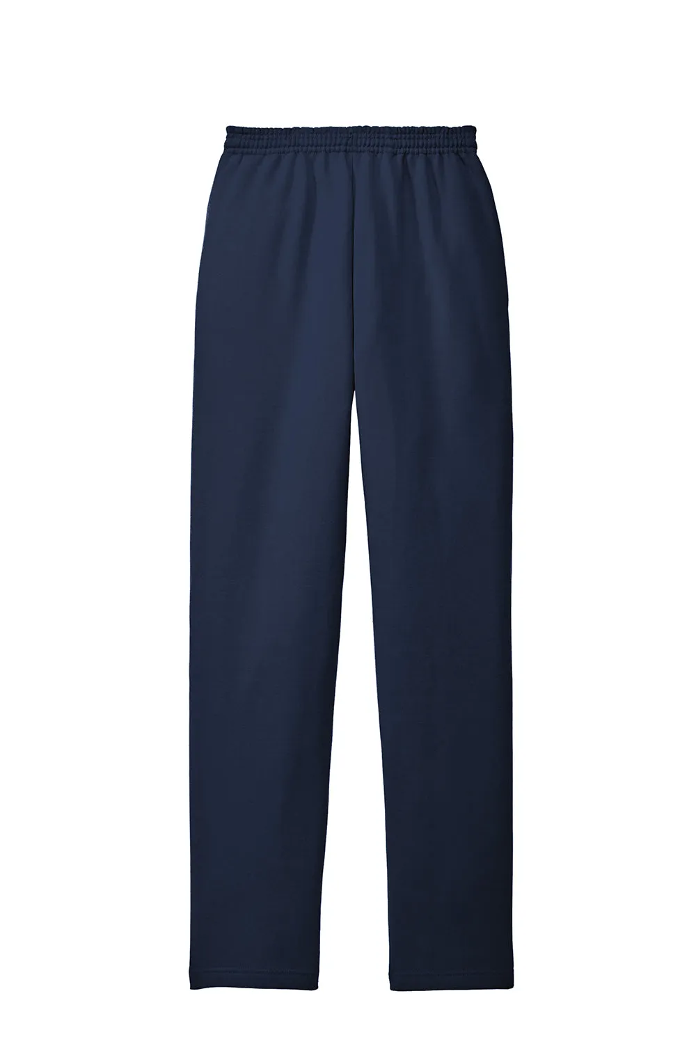 Port & Company Mens Core Pill Resistant Fleece Open Bottom Sweatpants w/ Pockets - Navy Blue