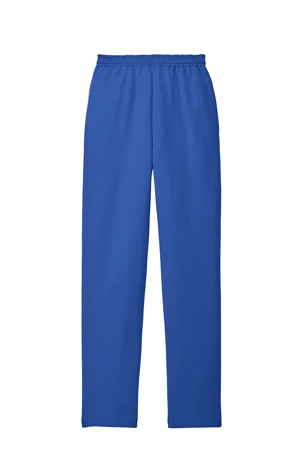 Port & Company Mens Core Pill Resistant Fleece Open Bottom Sweatpants w/ Pockets - Royal Blue