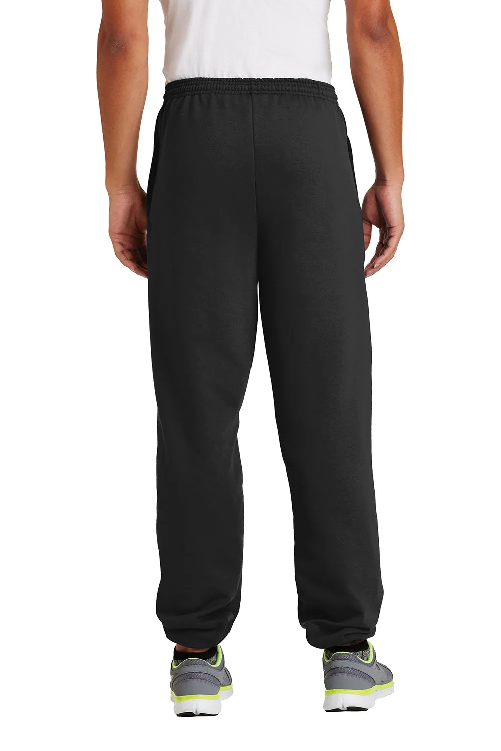 Port & Company Mens Essential Pill Resistant Fleece Sweatpants w/ Pockets - Jet Black