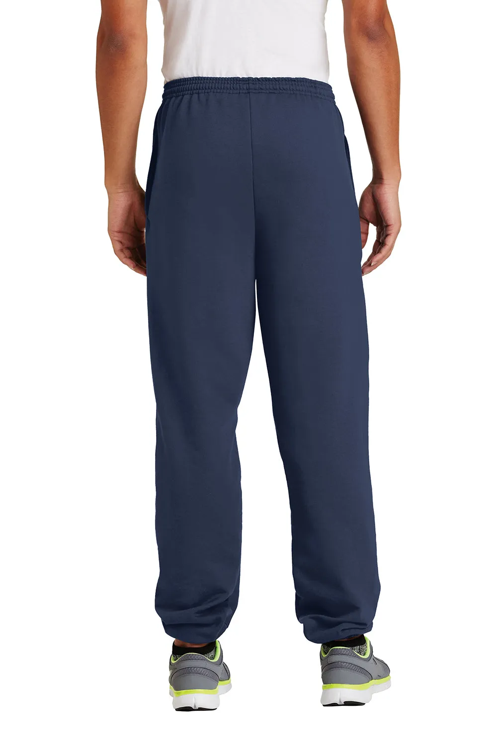 Port & Company Mens Essential Pill Resistant Fleece Sweatpants w/ Pockets - Navy Blue