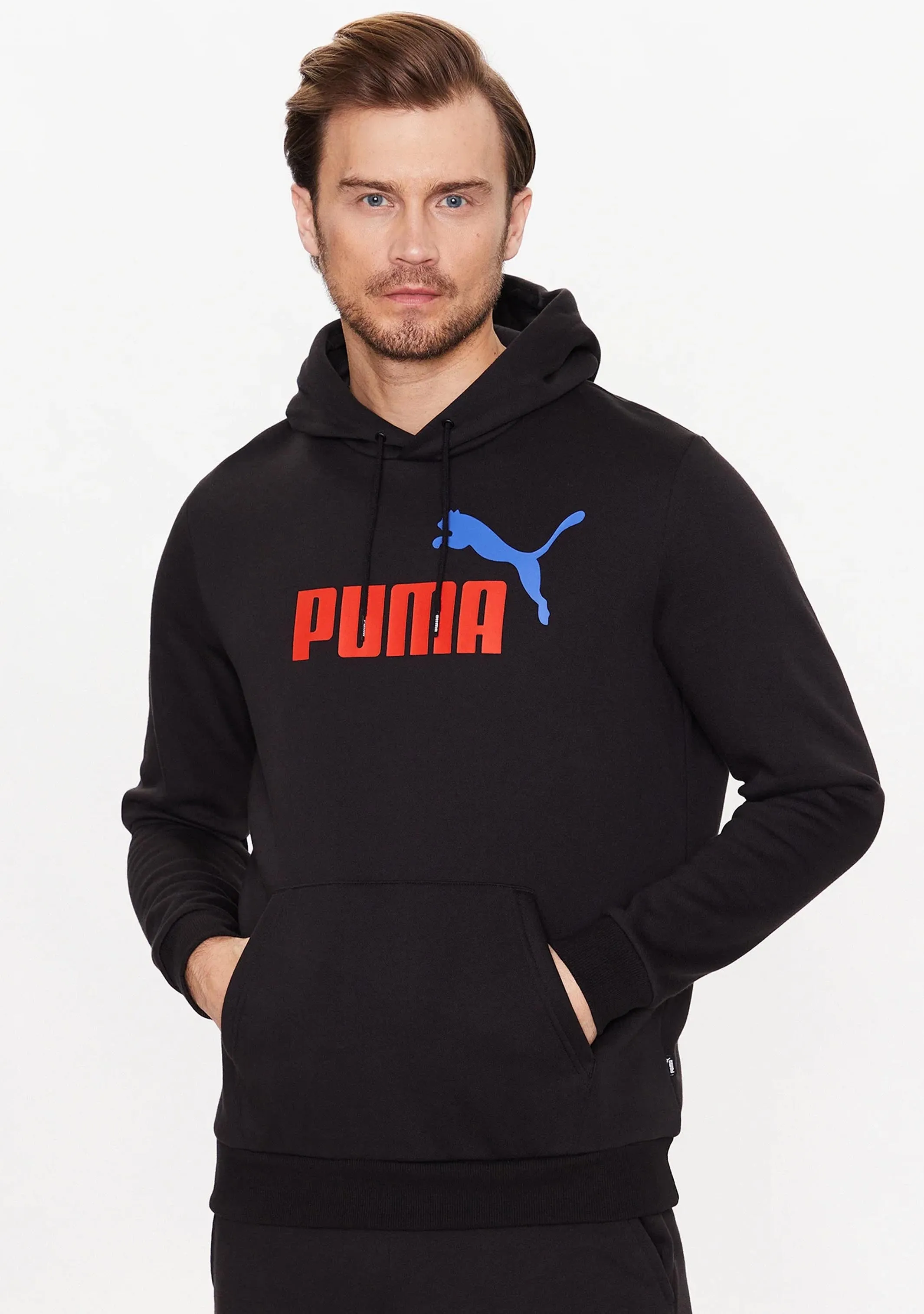 Puma Mens Essentials  2-Tone Big Logo Hoodie
