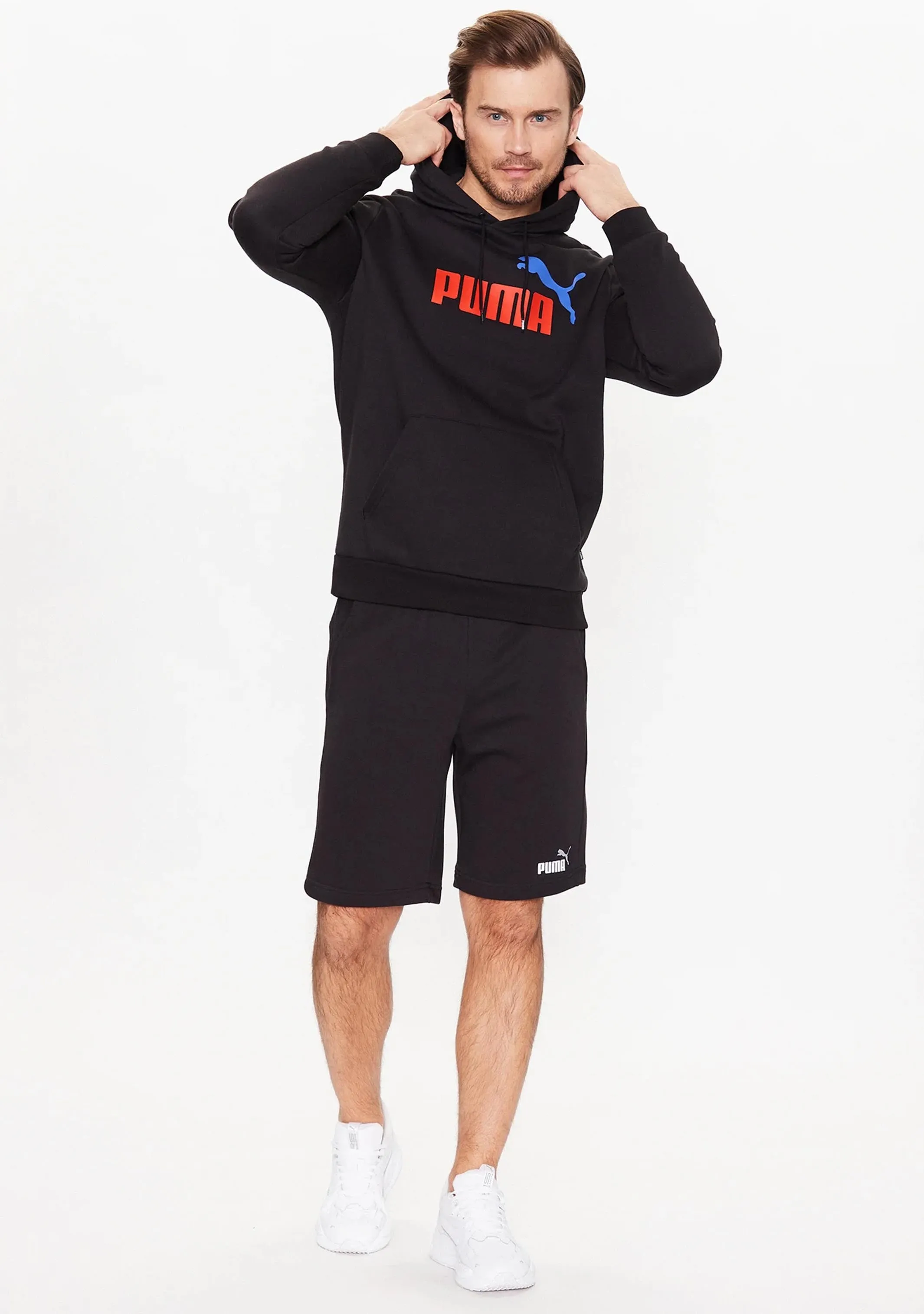 Puma Mens Essentials  2-Tone Big Logo Hoodie