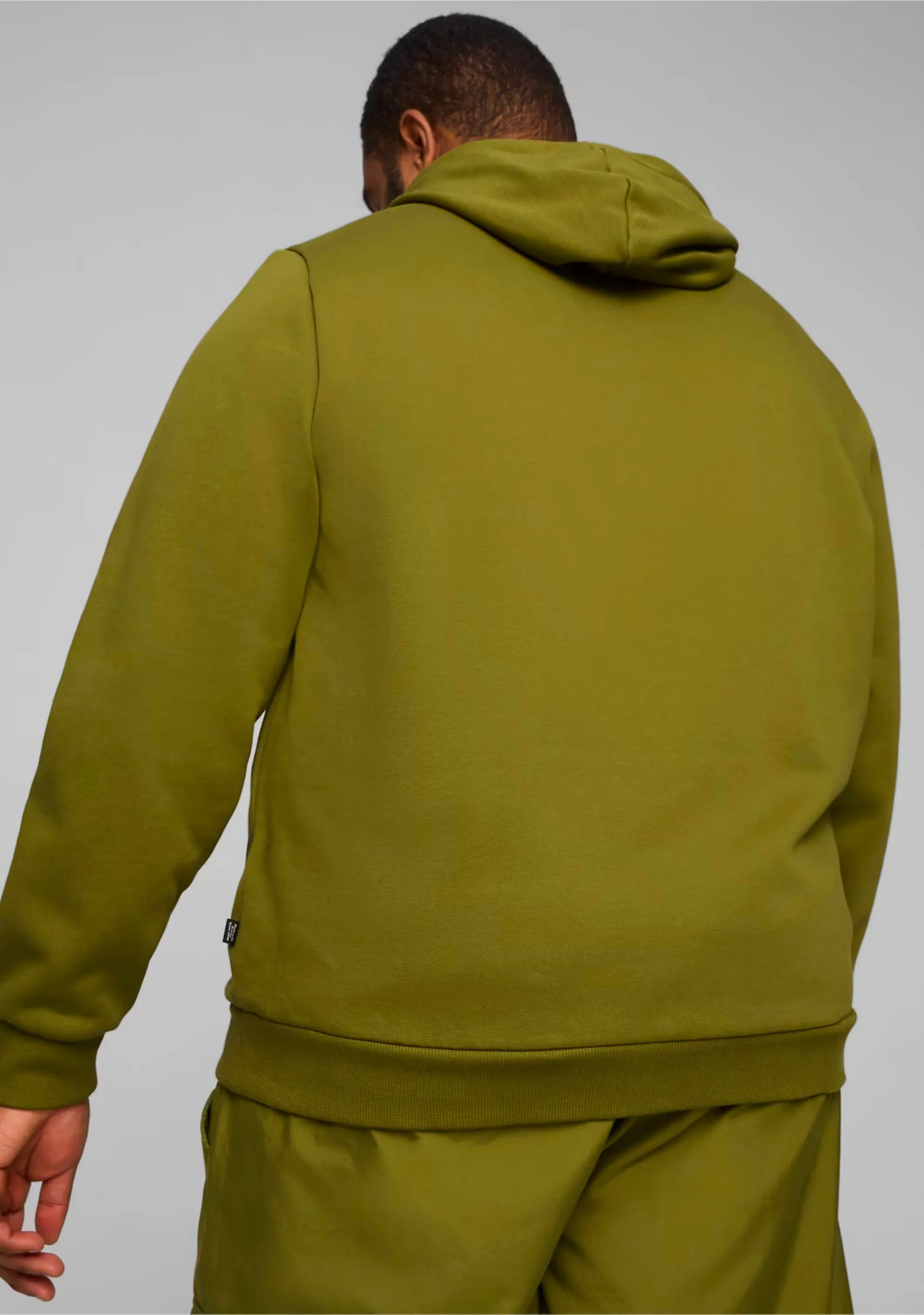 Puma Men's Essentials  Two-Tone Big Logo Hoodie Olive Green <br> 586764 35