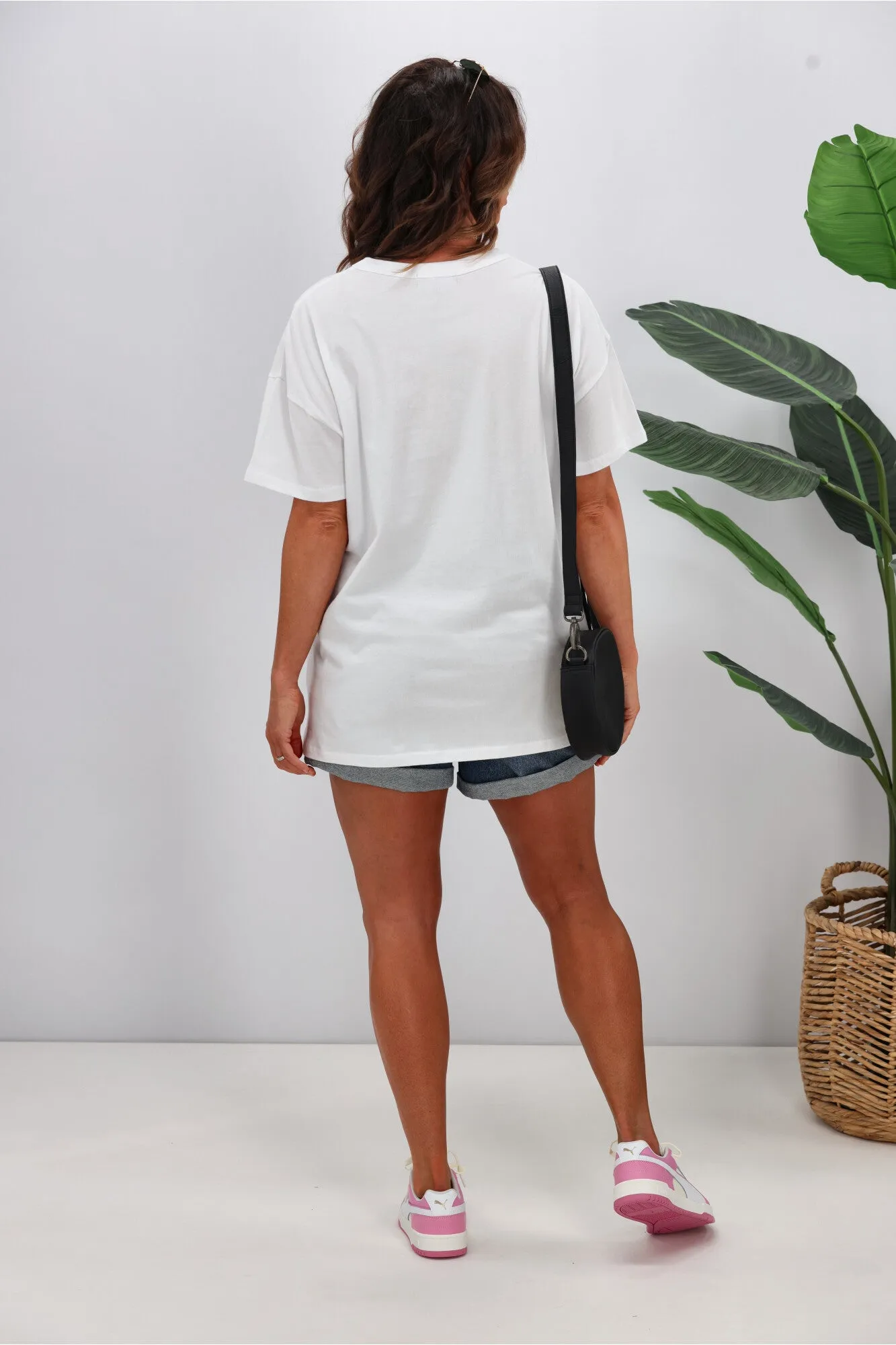 Rebel Club by Shine On Angelic Stars Boyfriend Tee White