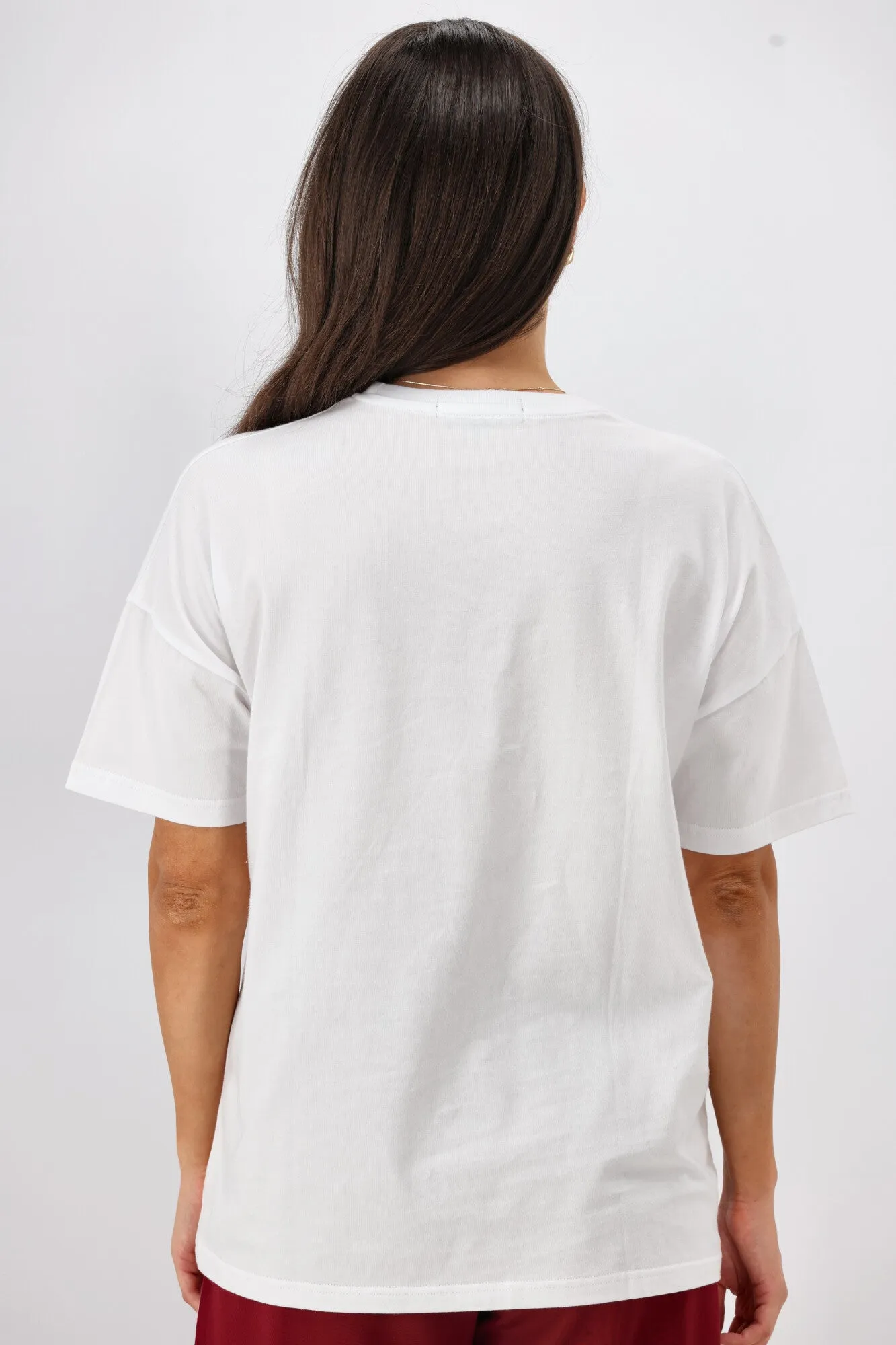 Rebel Club Floral Edge Boyfriend Tee White