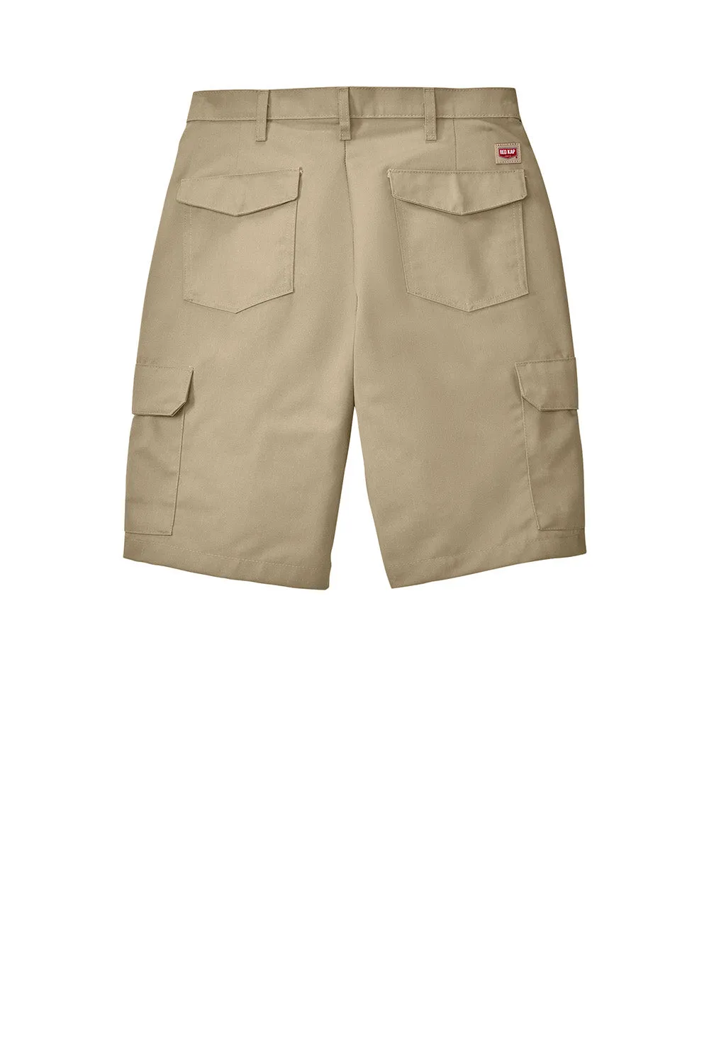 Red Kap Mens Industrial Stain Resistant Cargo Shorts w/ Pockets - Khaki Brown