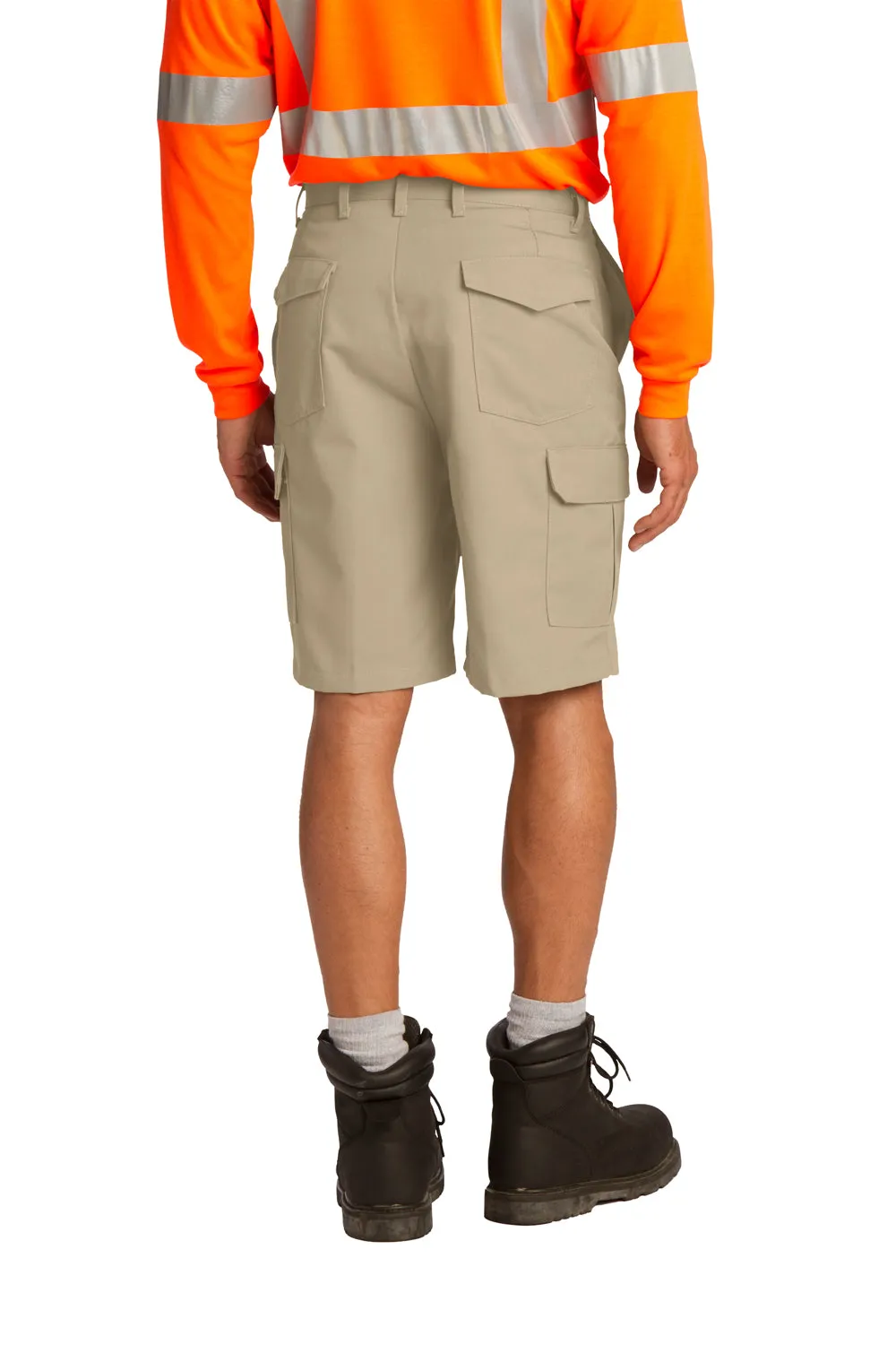 Red Kap Mens Industrial Stain Resistant Cargo Shorts w/ Pockets - Khaki Brown