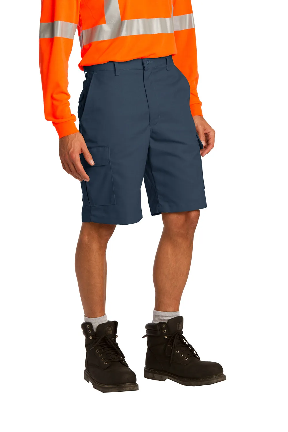 Red Kap Mens Industrial Stain Resistant Cargo Shorts w/ Pockets - Navy Blue