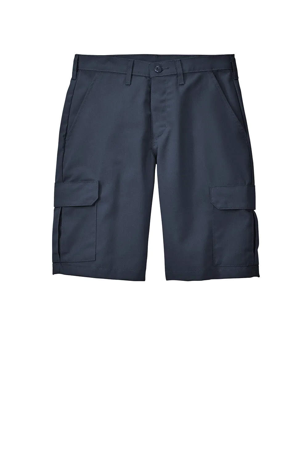 Red Kap Mens Industrial Stain Resistant Cargo Shorts w/ Pockets - Navy Blue