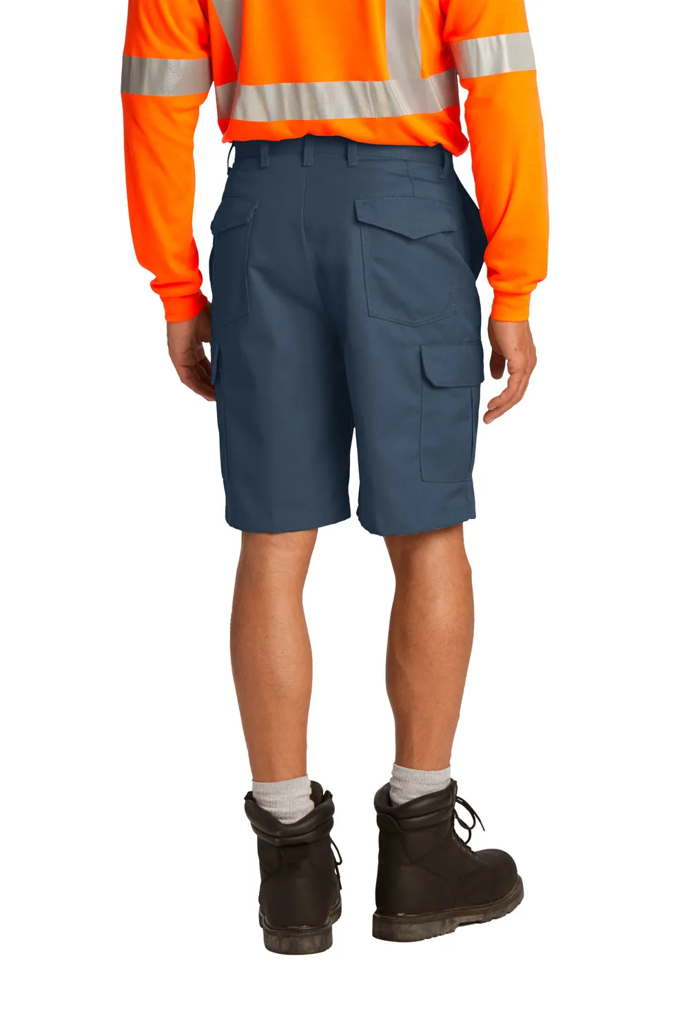 Red Kap Mens Industrial Stain Resistant Cargo Shorts w/ Pockets - Navy Blue