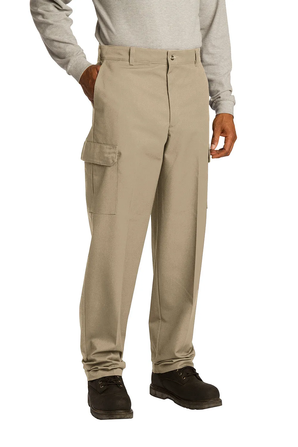 Red Kap Mens Industrial Wrinkle Resistant Cargo Pants w/ Pockets - Khaki Brown