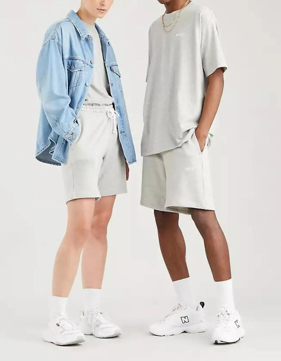 Red Tab Sweatshorts In Light Mist