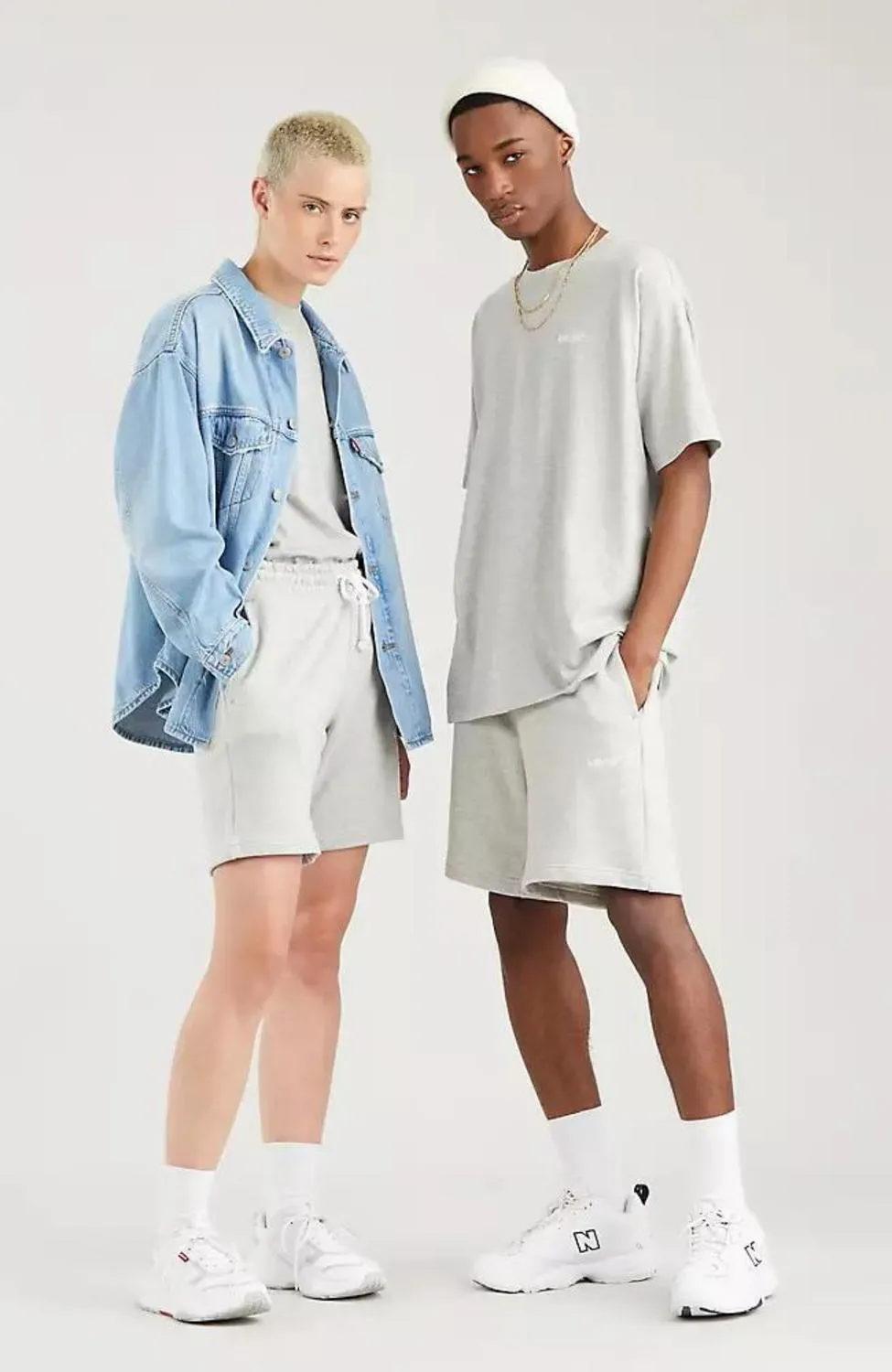 Red Tab Sweatshorts In Light Mist