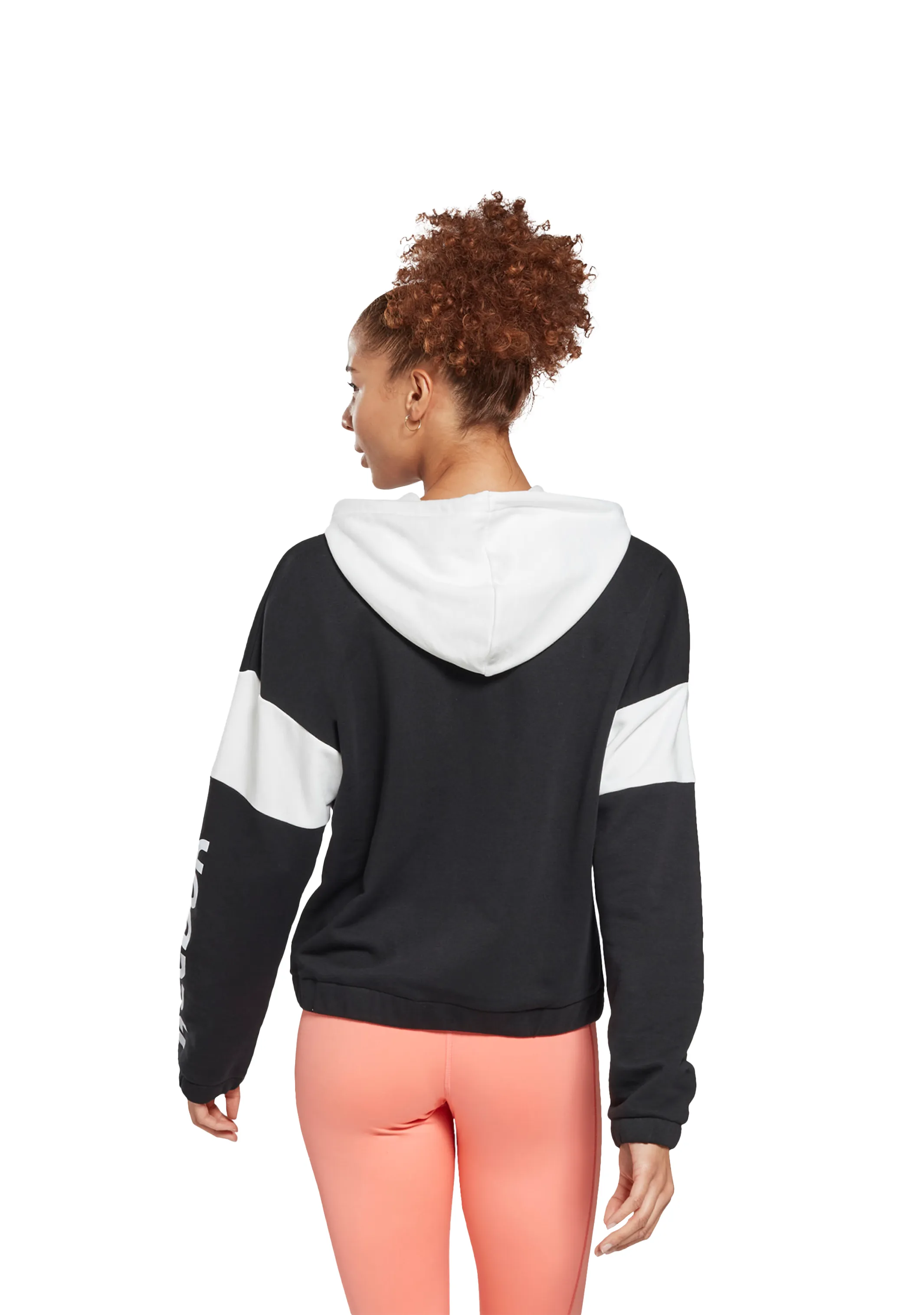 Reebok Womens Linear Logo French Terry Zip Up Hoodie