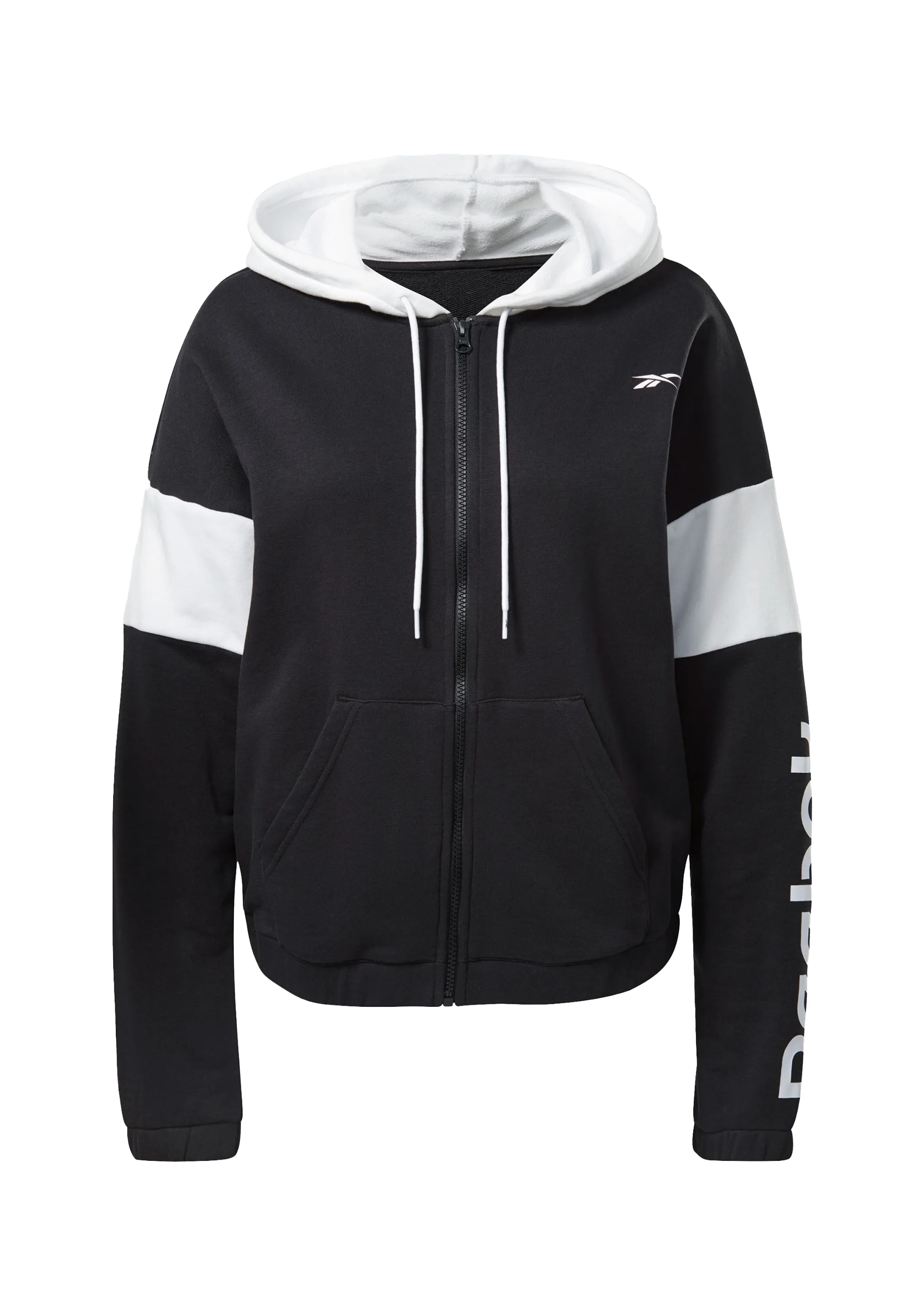 Reebok Womens Linear Logo French Terry Zip Up Hoodie