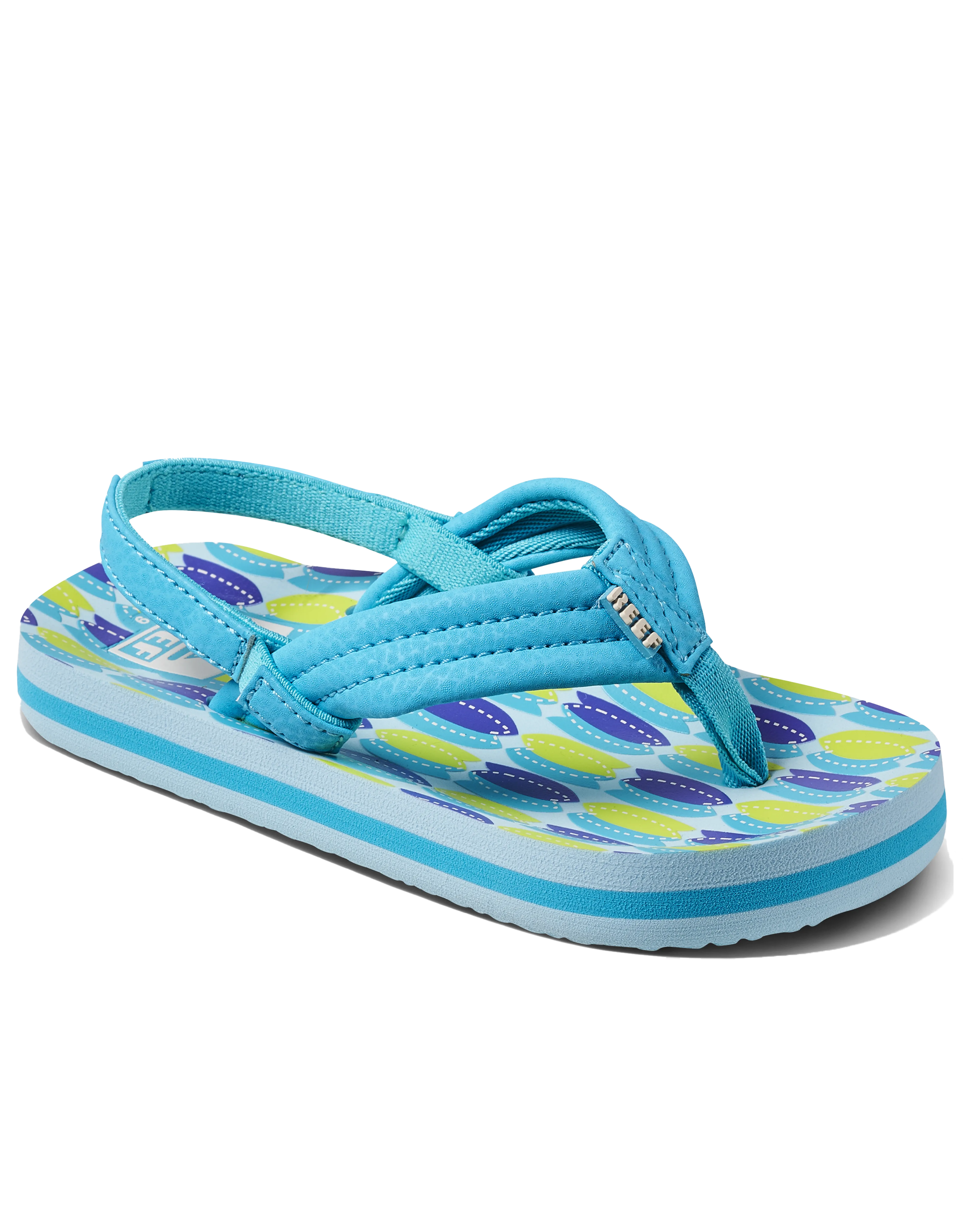 Reef Shoes Boys Little Ahi Flip Flops in Blue Fish