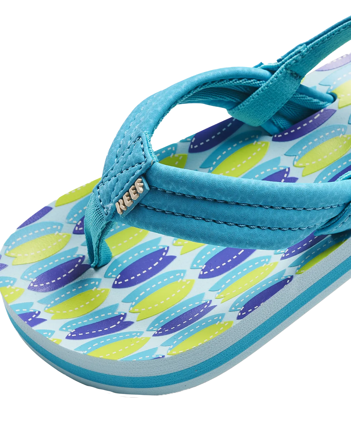 Reef Shoes Boys Little Ahi Flip Flops in Blue Fish