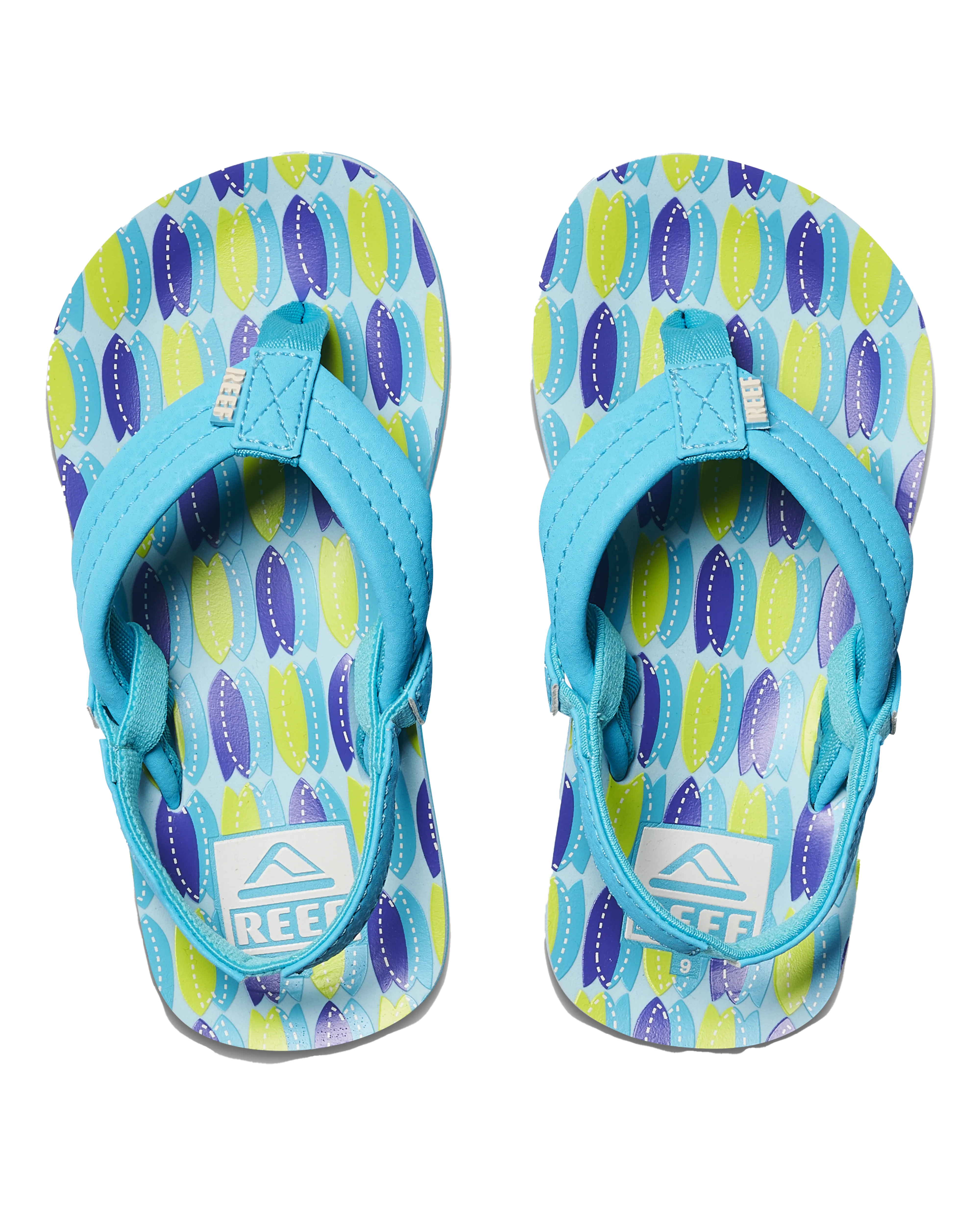Reef Shoes Boys Little Ahi Flip Flops in Blue Fish