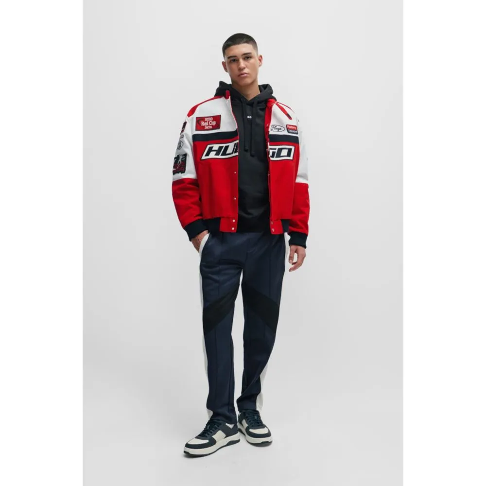 Relaxed-fit tracksuit bottoms with color-blocking