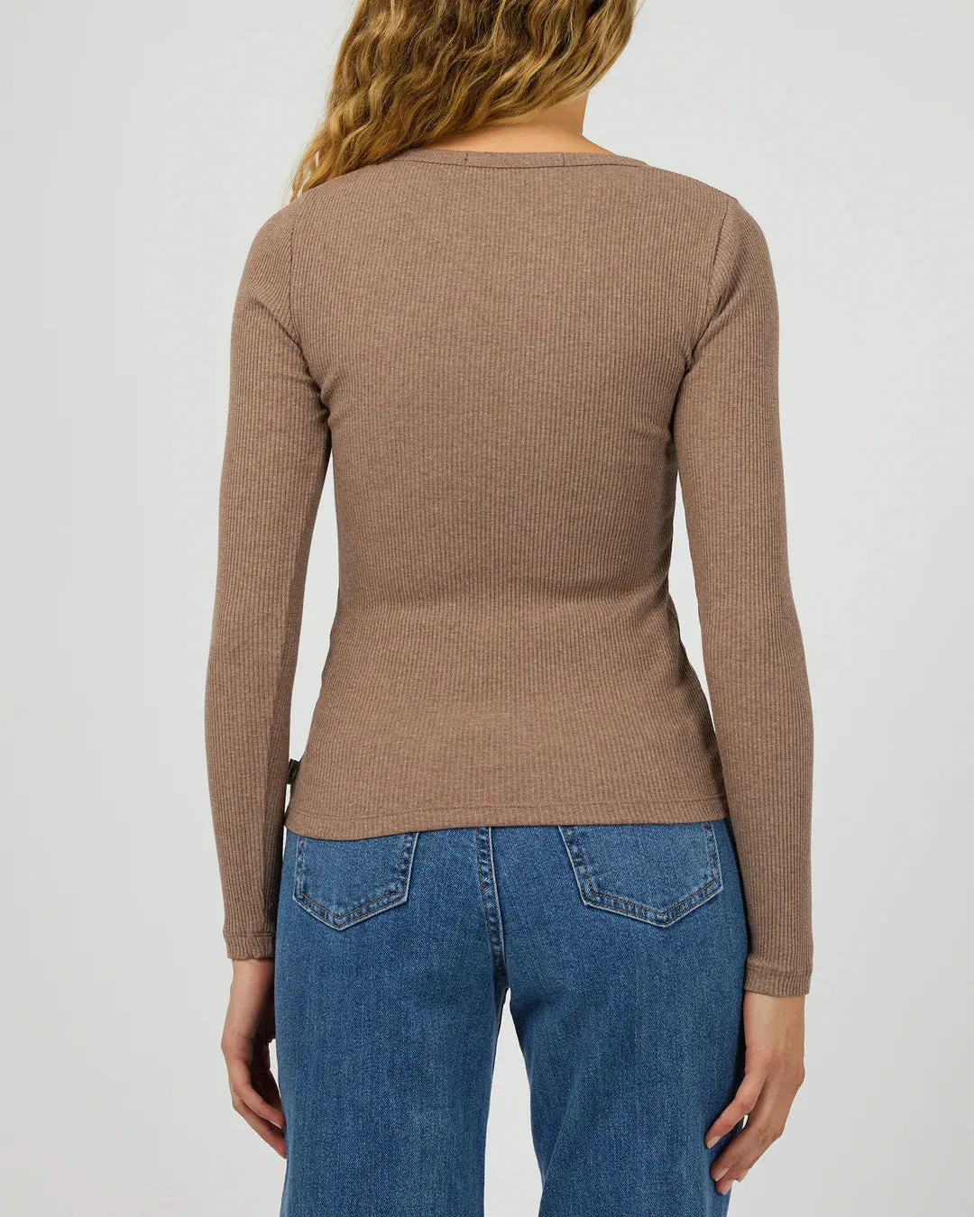 Rib Long Sleeve Brown