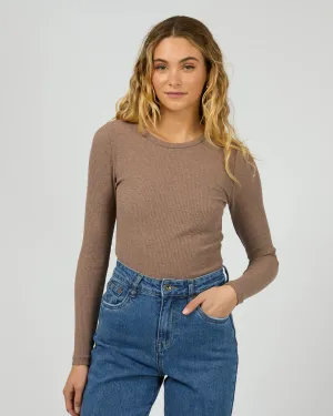 Rib Long Sleeve Brown