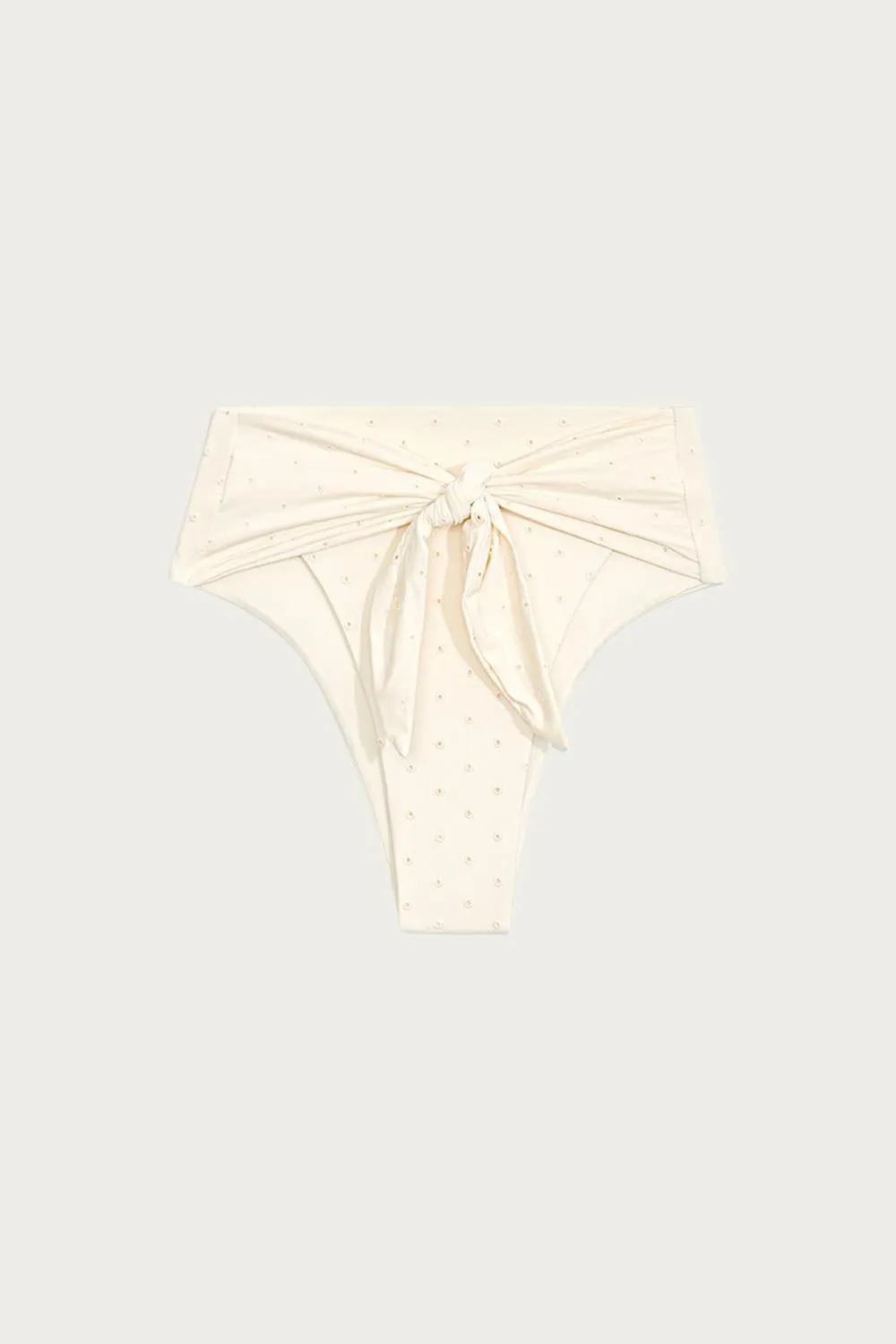 Riviera Bikini Bottom In Pearl Eyelet