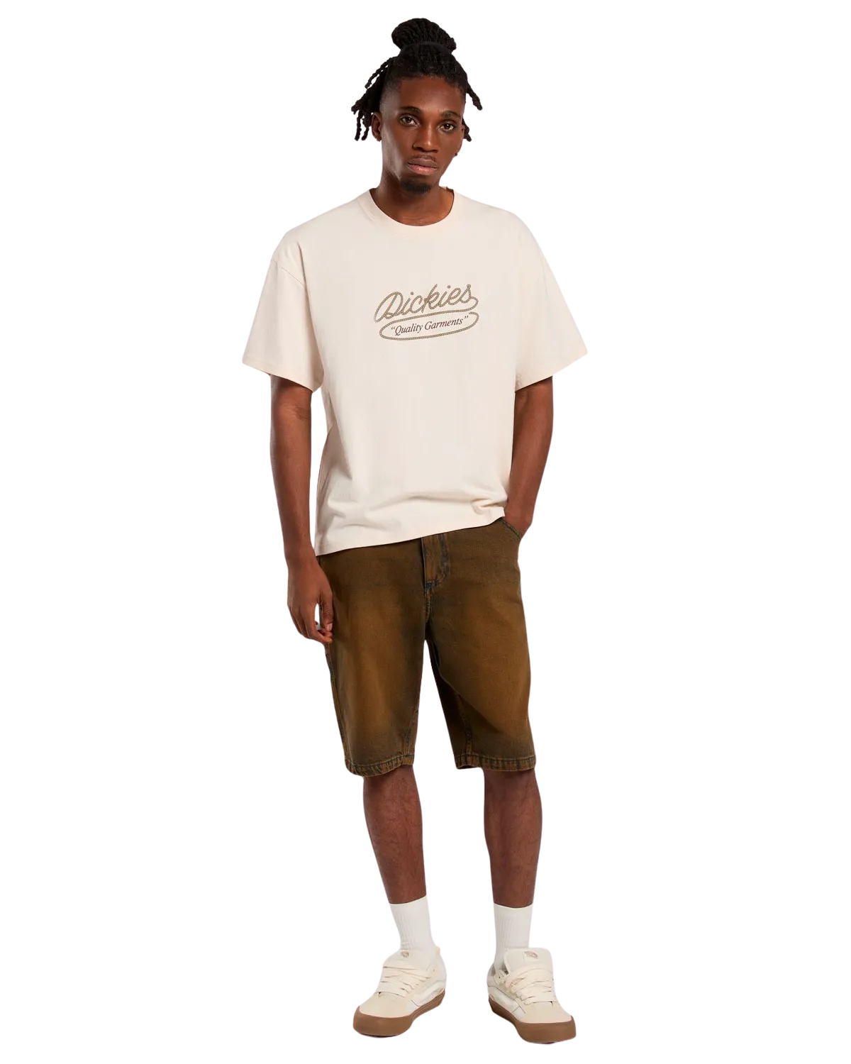 Rope Center Logo T-Shirt in Whitecap Gray