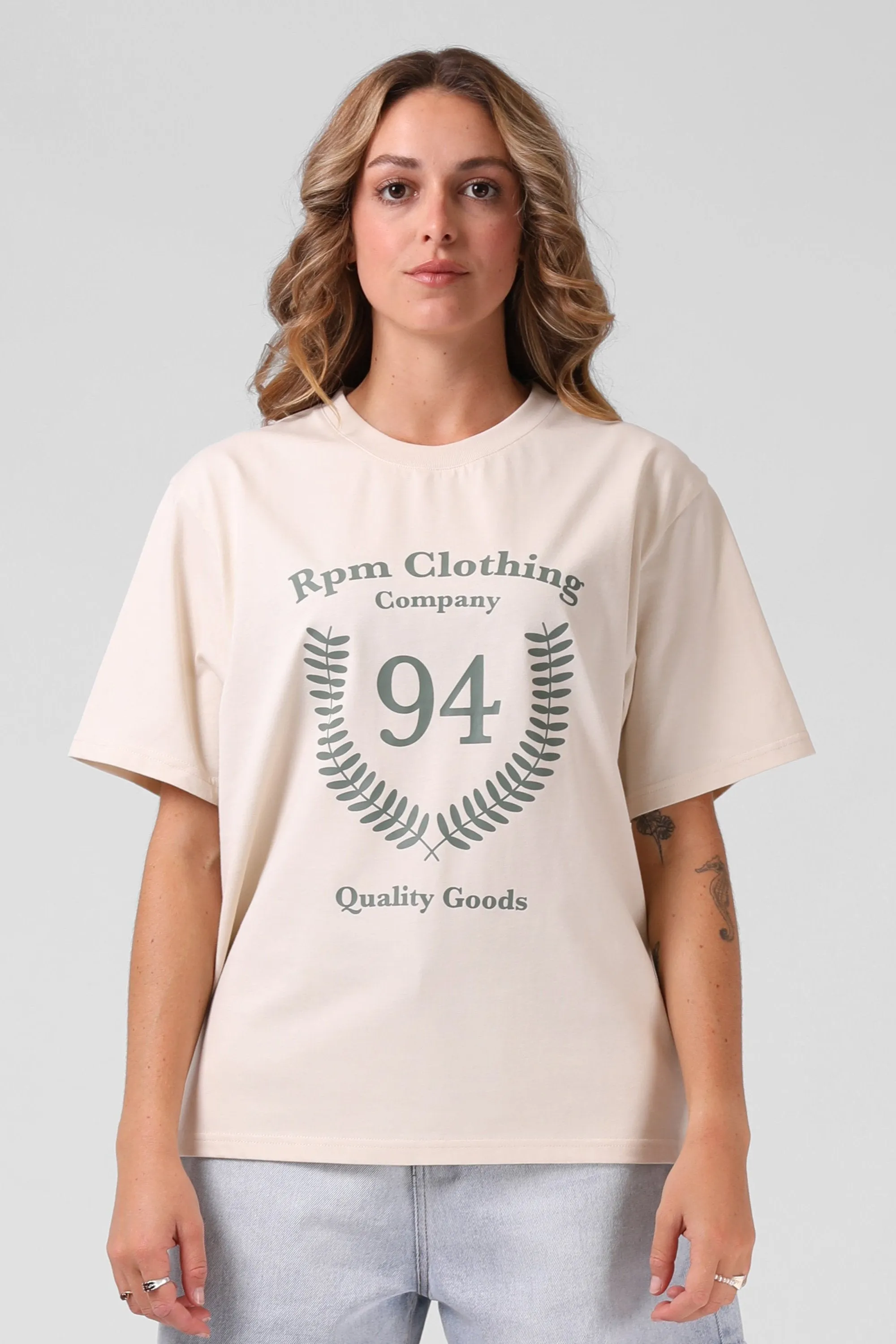 RPM 94 Crest Tee Vintage Cream